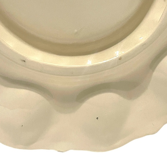 Vintage 12 Deviled Egg Plate Ceramic Cream Center Design Strawberries & Plums - Picture 11 of 16